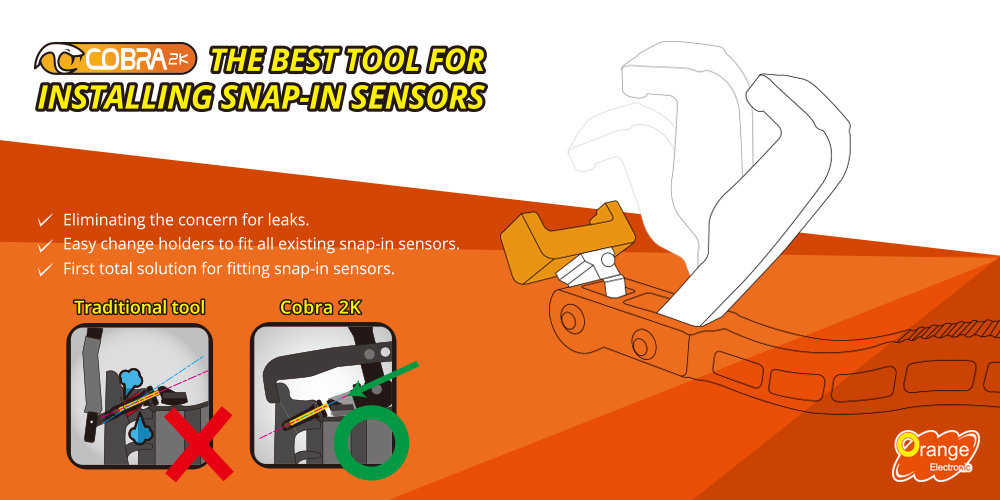 TPMS Sensor Installation Tool Orange Electronic Cobra 2K Snap-in Tire Pressure Sensor 
